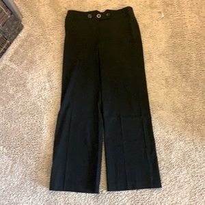 LOFT Julie cut wide leg black dress pants